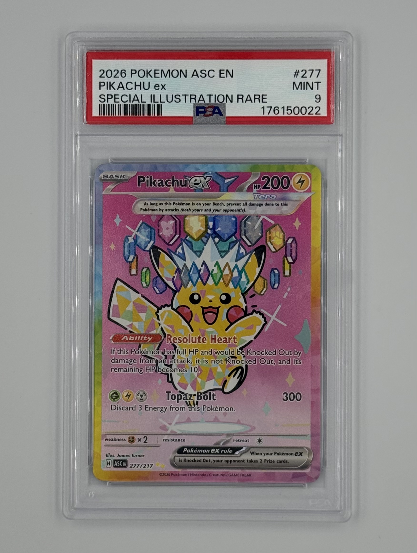 Pikachu EX 277/217 PSA 9 - Billede 1