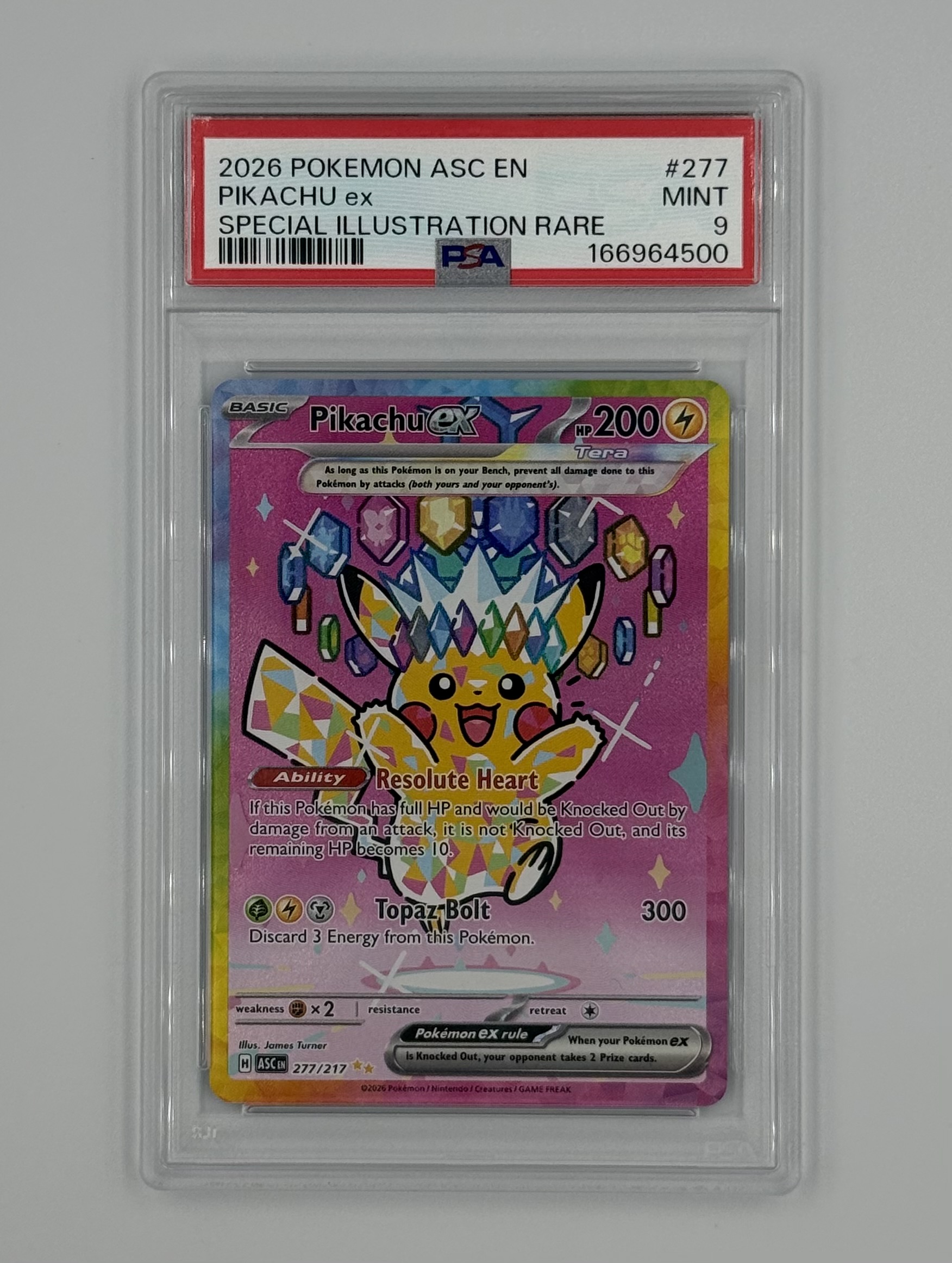 Pikachu EX 277/217 PSA 9 - Billede 1