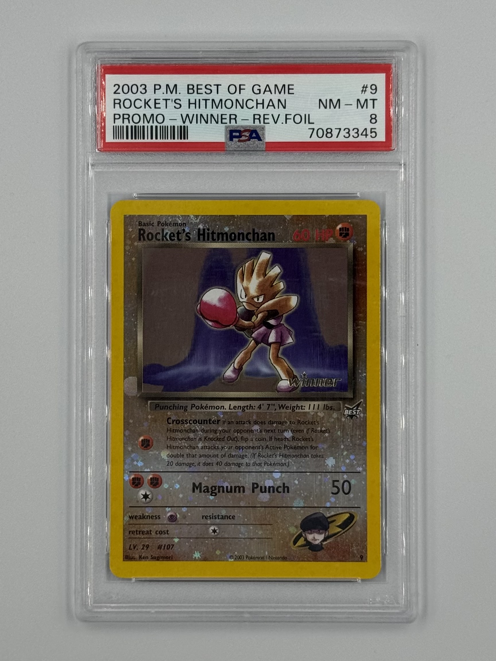 Rocket's Hitmonchan Winner BEST PSA 8 - Billede 1