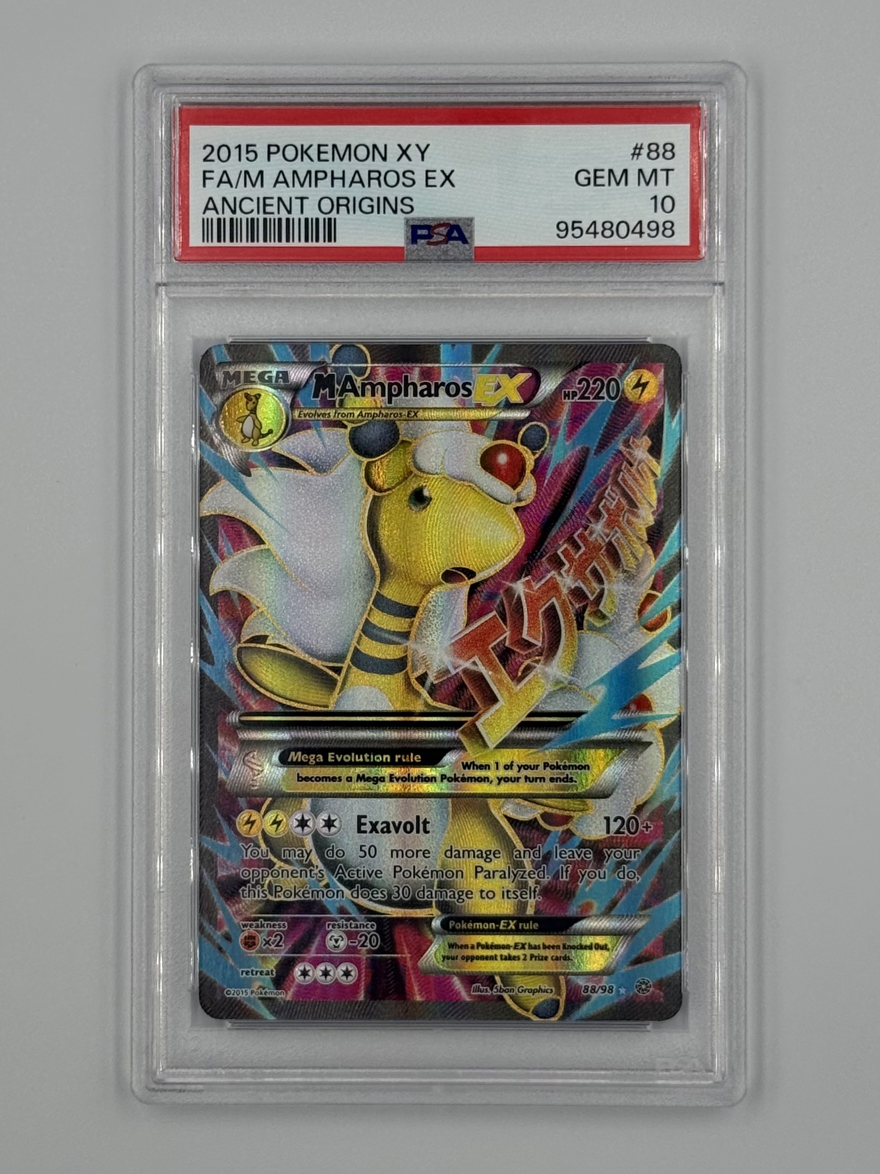 M Ampharos EX 88/98 PSA 10 - Billede 1