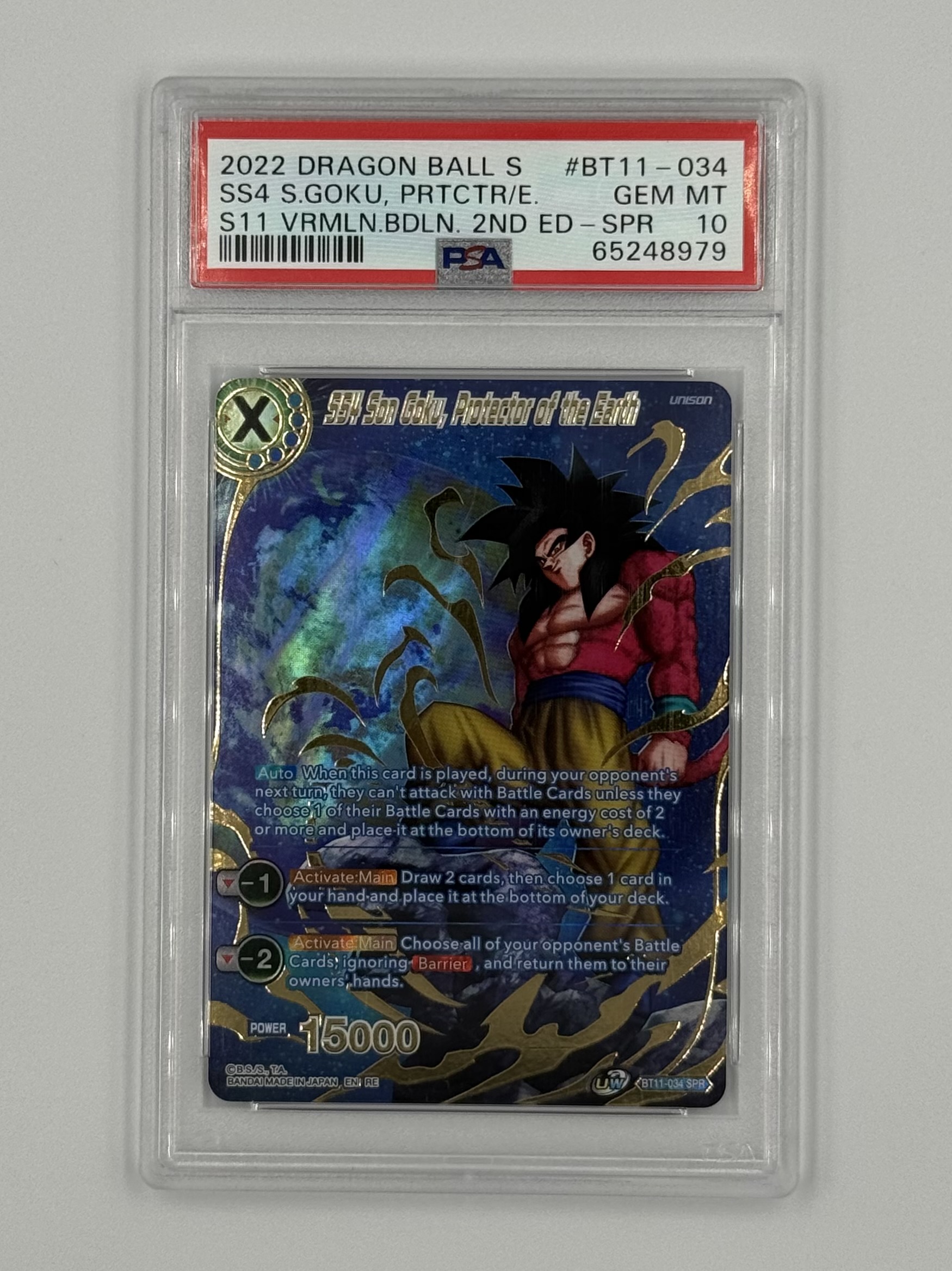 SS4 Son Goku, Protector of the Earth BT11-034 PSA 10 - Billede 1