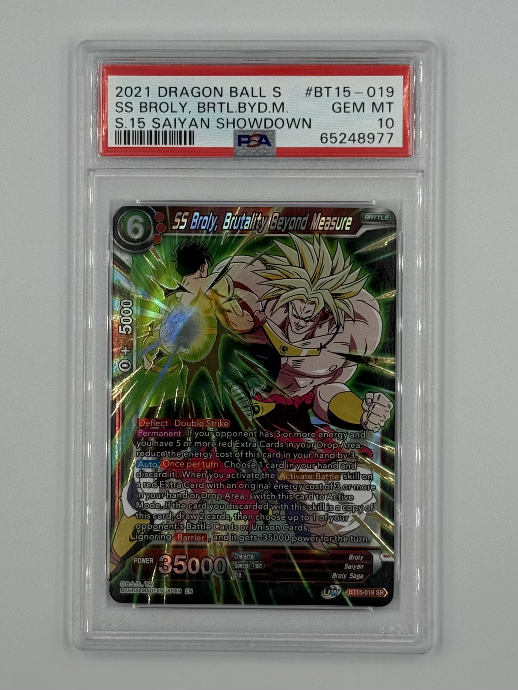 SS Broly, Brutality Beyond Measure BT15-019 PSA 10 - Billede 1