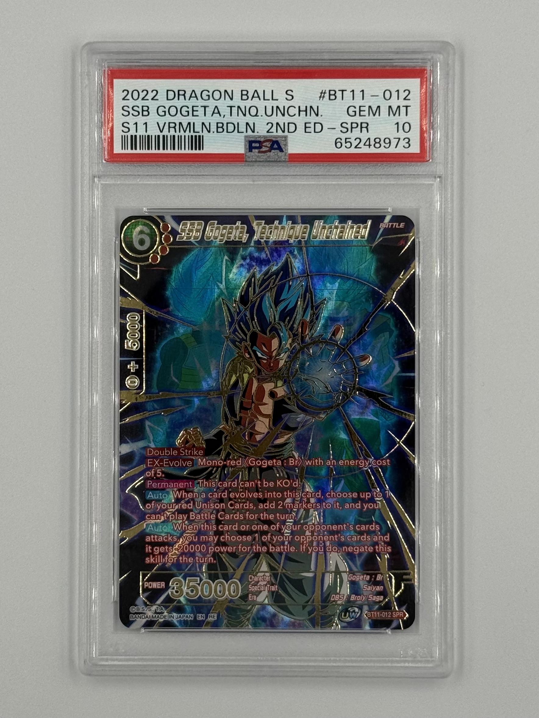 SSB Gogeta, Technique Unchained BT11-012 PSA 10 - Billede 1